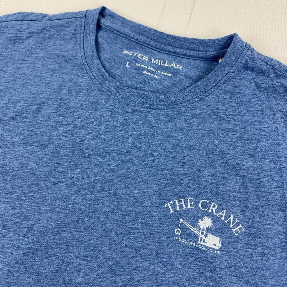 Peter Millar Shirt Mens L Blue The Crane Invitational Golf Graphic Tee 2025